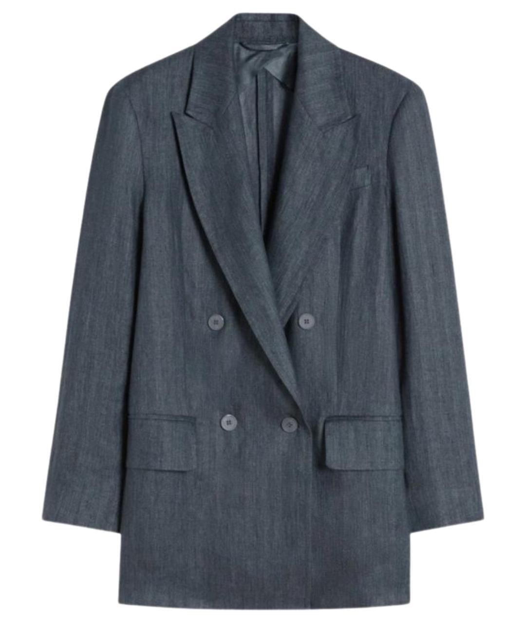 MAX MARA Серый льняной жакет/пиджак, фото 1