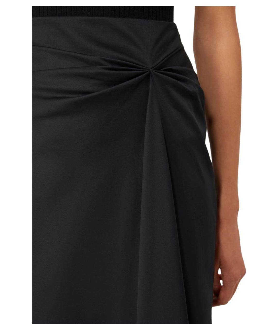 MAX MARA Черная хлопковая юбка миди, фото 3