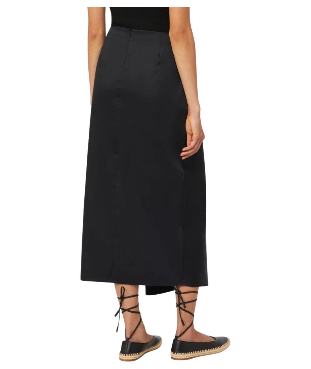 MAX MARA Черная хлопковая юбка миди, фото 4