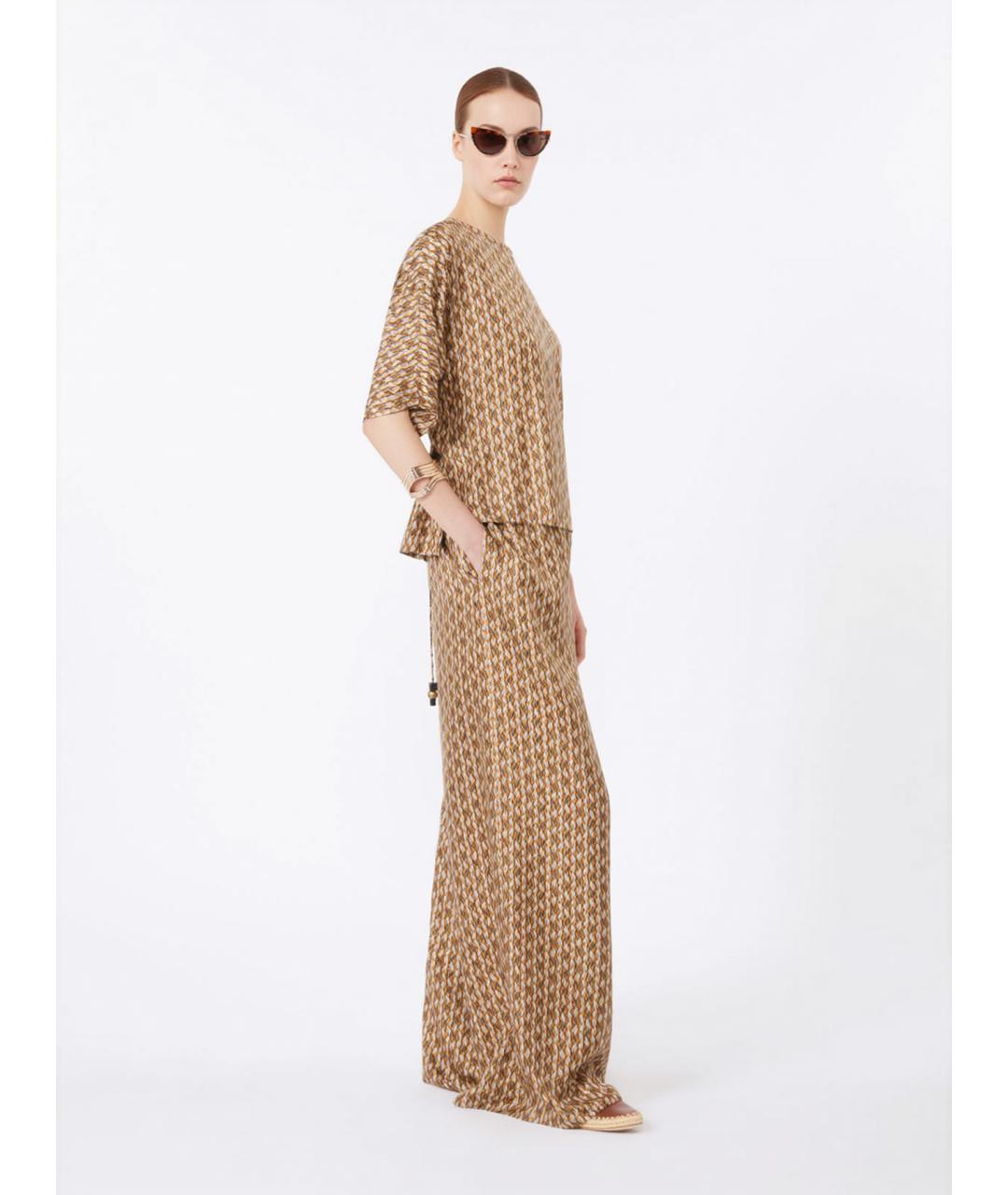 MAX MARA Коричневая шелковая туника, фото 2