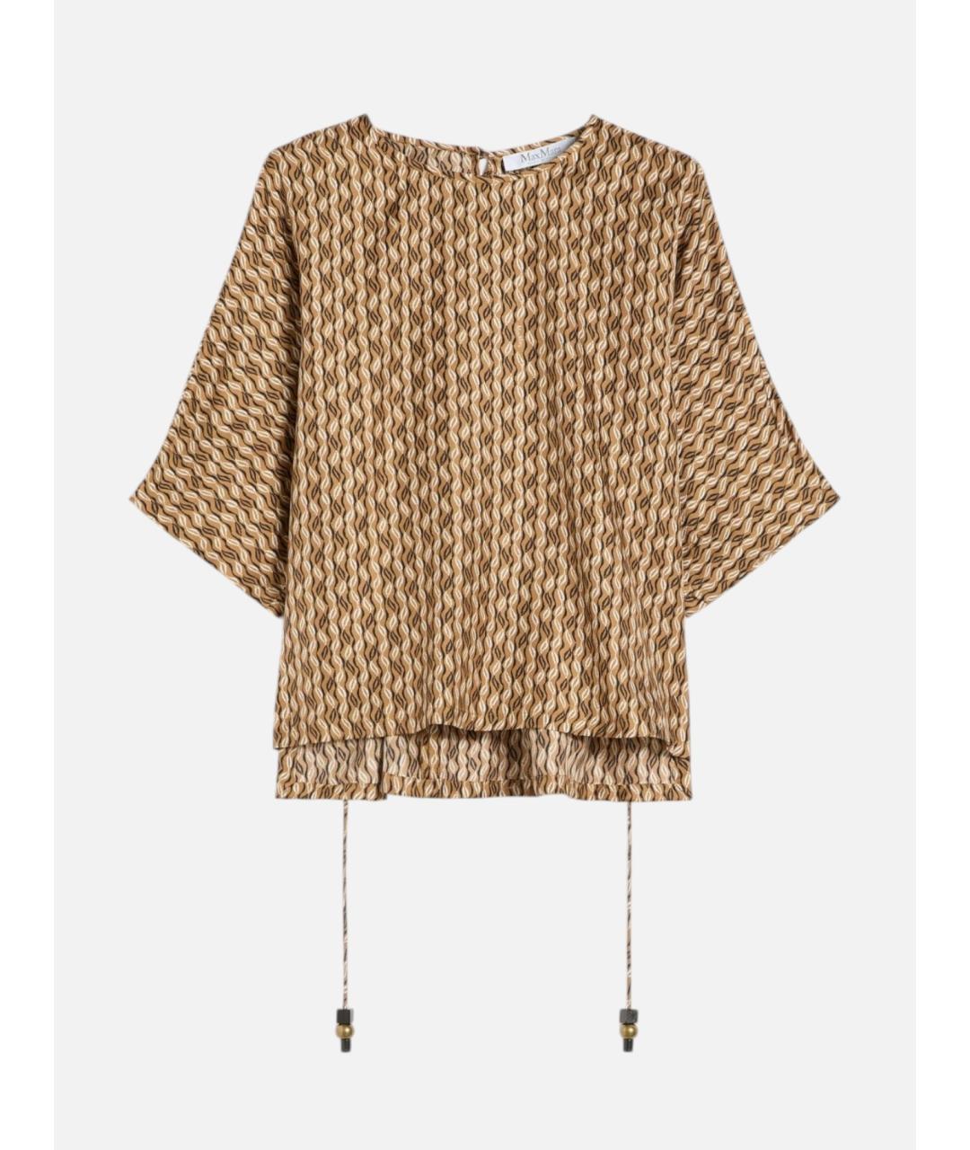 MAX MARA Коричневая шелковая туника, фото 6