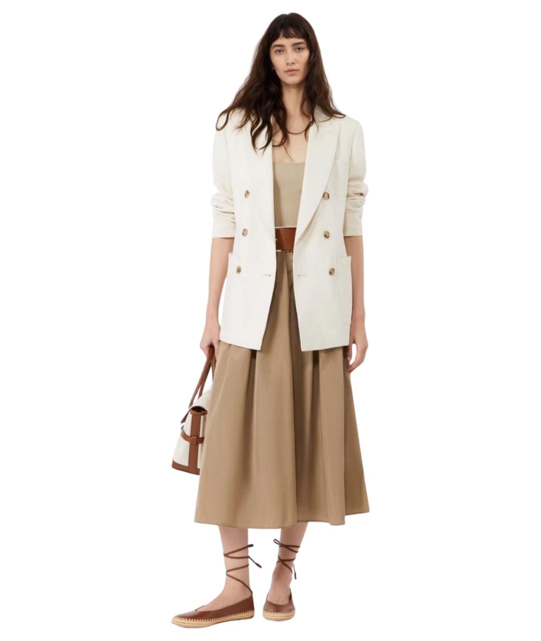 MAX MARA Бежевая юбка миди, фото 2