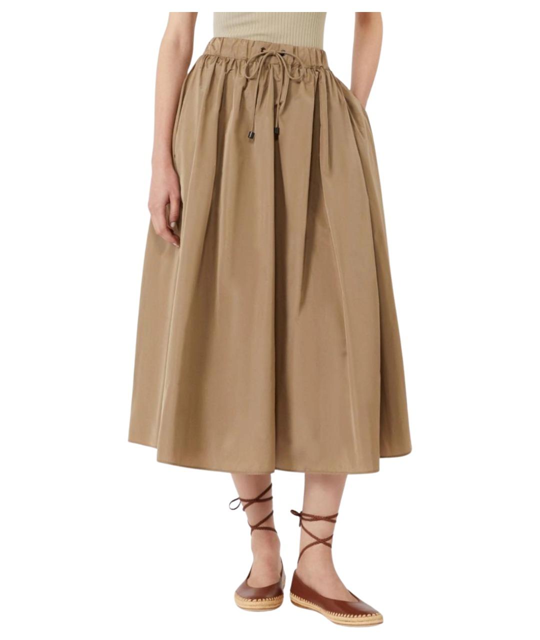 MAX MARA Бежевая юбка миди, фото 3