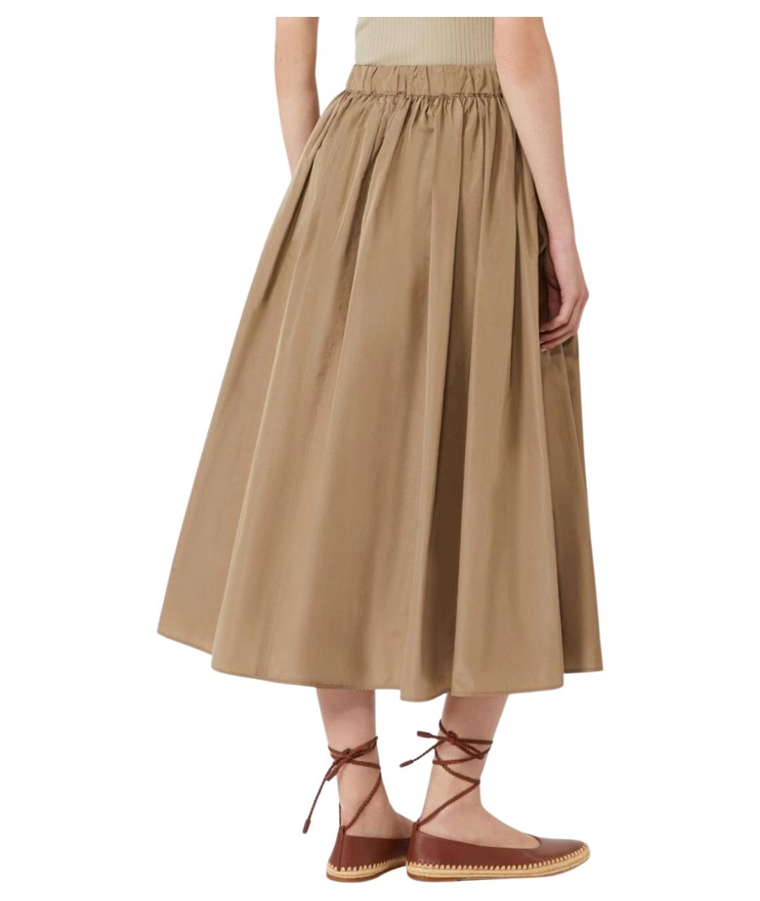MAX MARA Бежевая юбка миди, фото 4