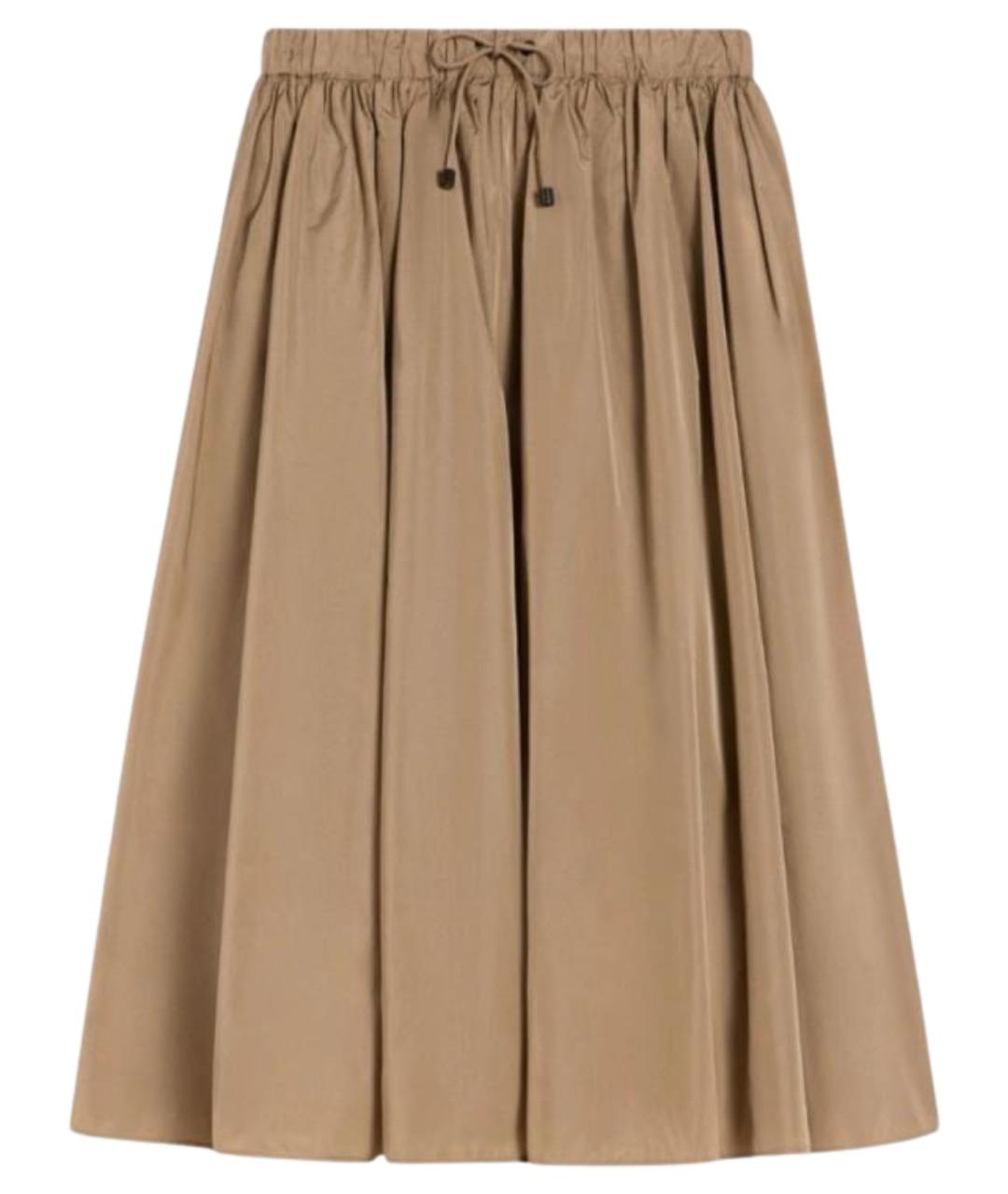 MAX MARA Бежевая юбка миди, фото 1