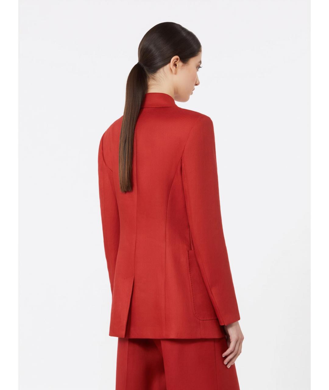 MAX MARA Красный льняной жакет/пиджак, фото 4