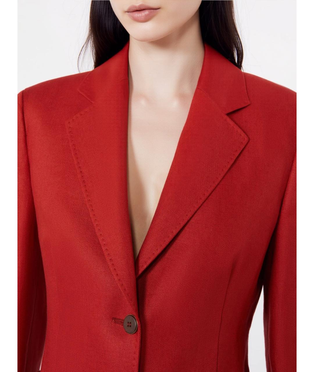 MAX MARA Красный льняной жакет/пиджак, фото 5