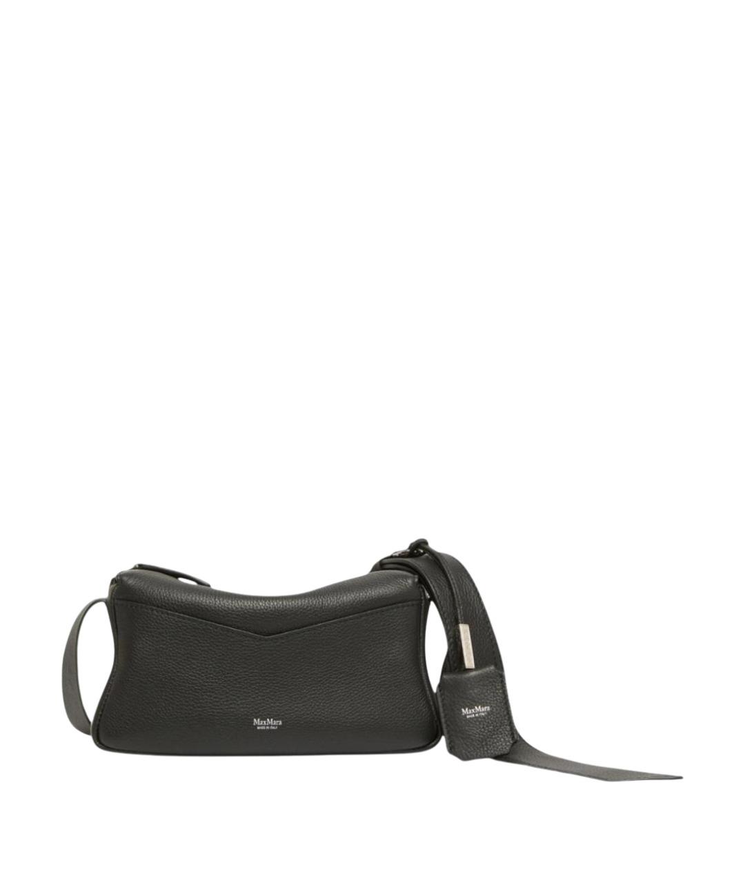 MAX MARA Черная кожаная сумка через плечо, фото 1