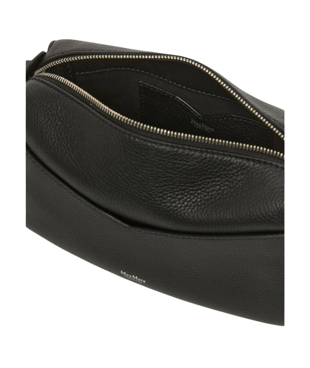 MAX MARA Черная кожаная сумка через плечо, фото 5