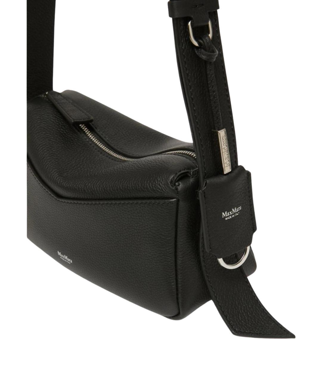 MAX MARA Черная кожаная сумка через плечо, фото 3