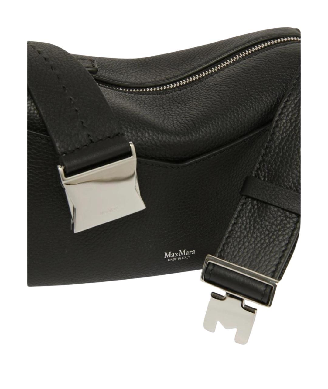 MAX MARA Черная кожаная сумка через плечо, фото 4