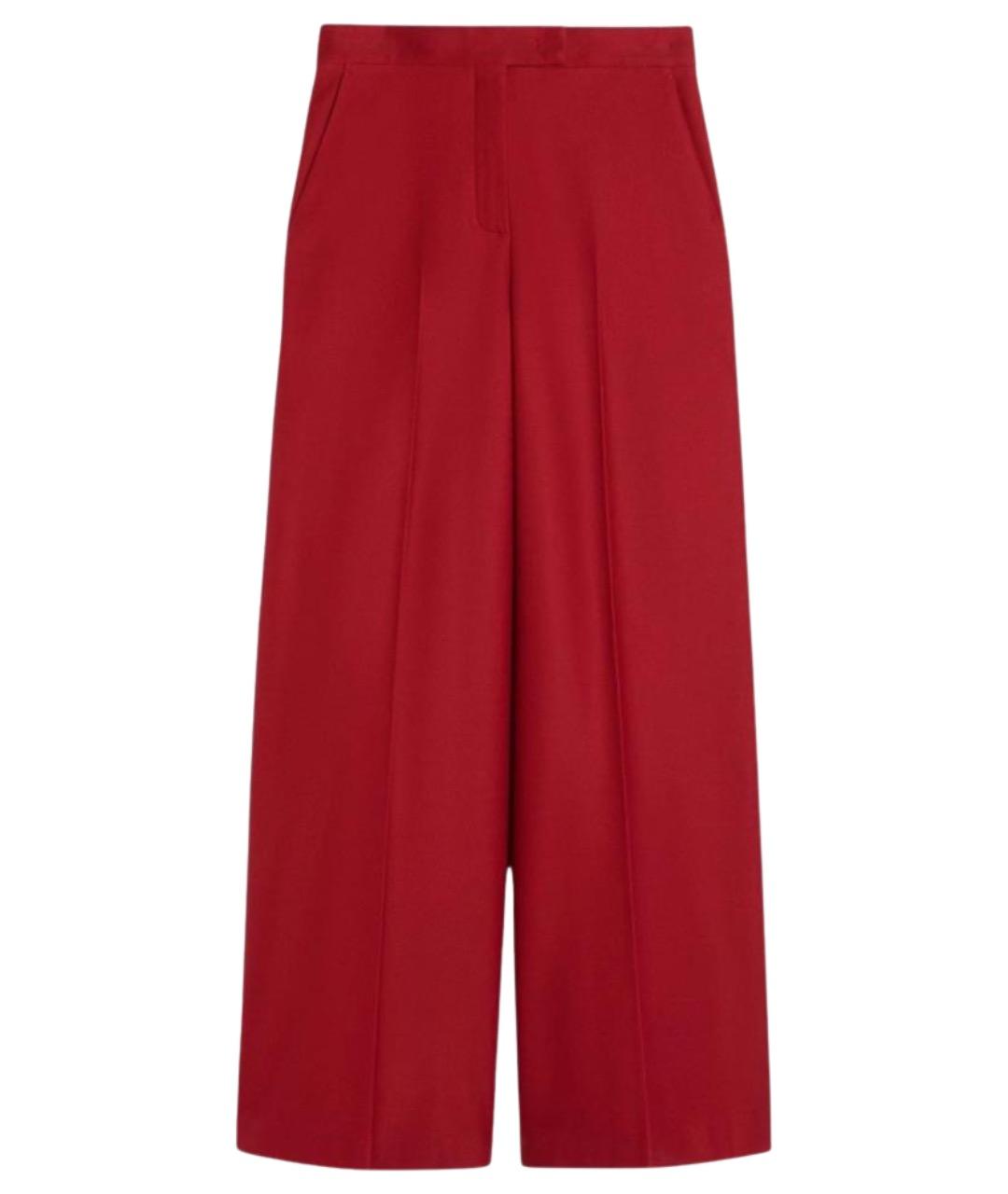 MAX MARA Красные хлопковые брюки широкие, фото 1