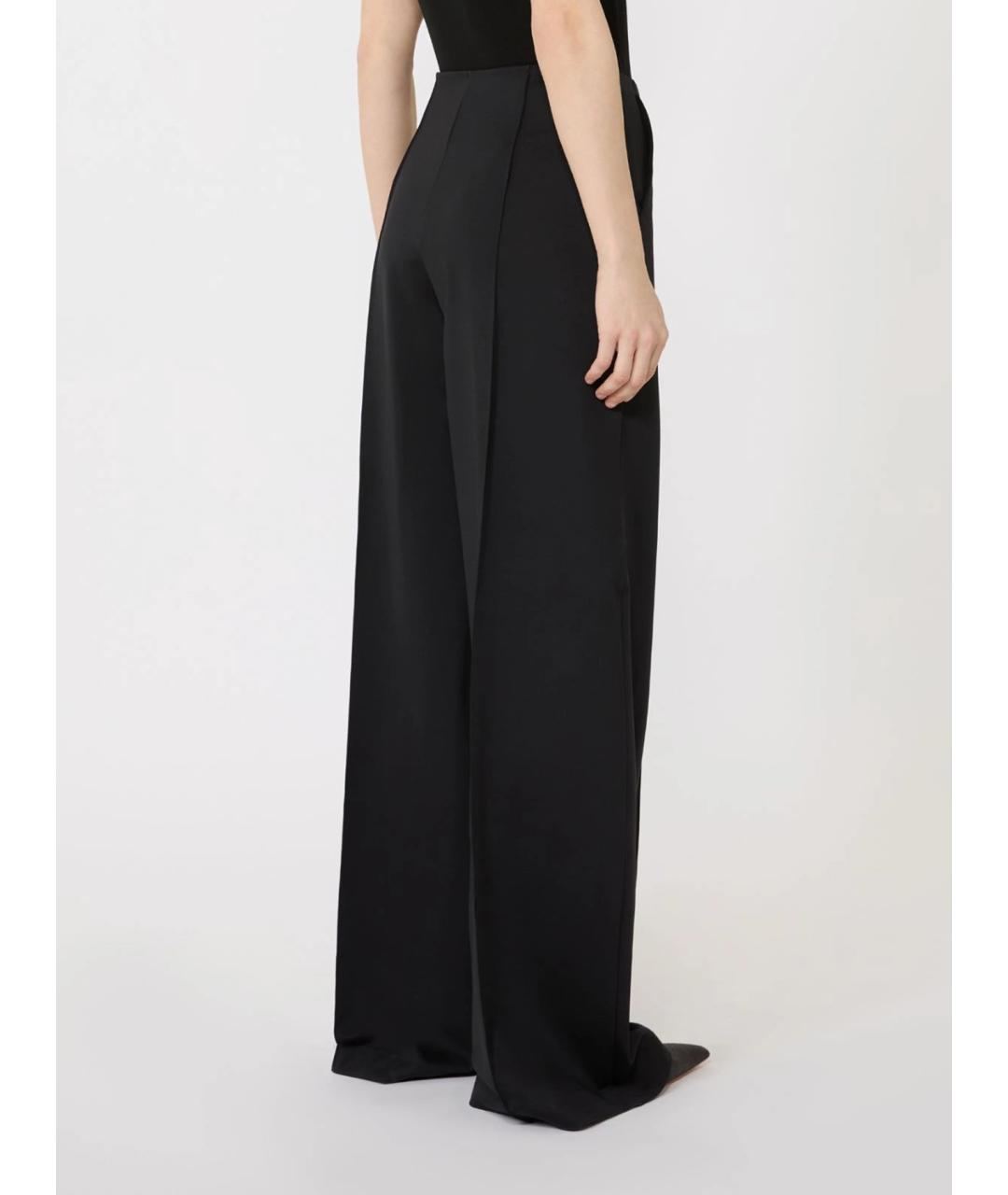 MAX MARA Черные вискозные брюки широкие, фото 4