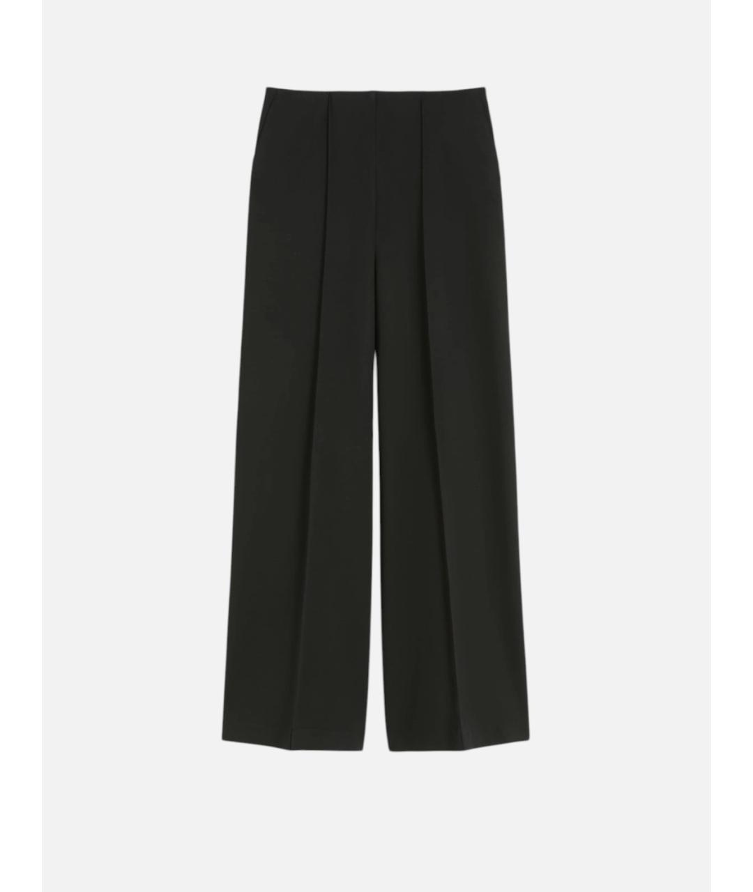 MAX MARA Черные вискозные брюки широкие, фото 5