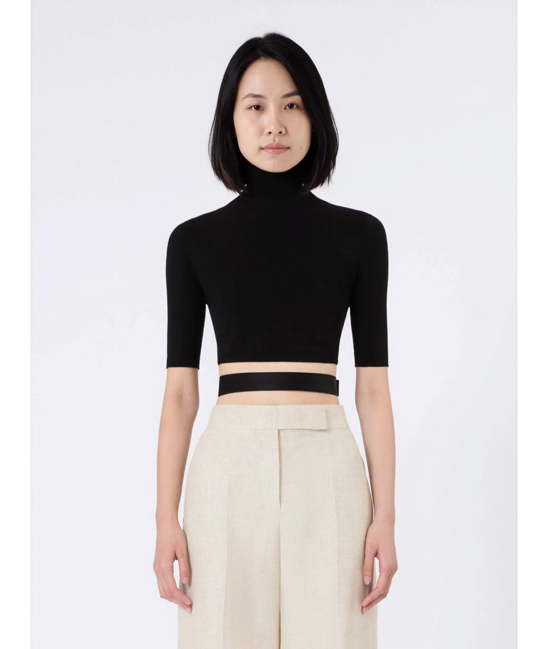 MAX MARA Черная вискозная водолазка, фото 3