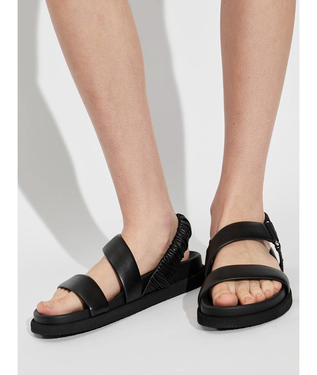 MAX MARA Черные кожаные сандалии, фото 2