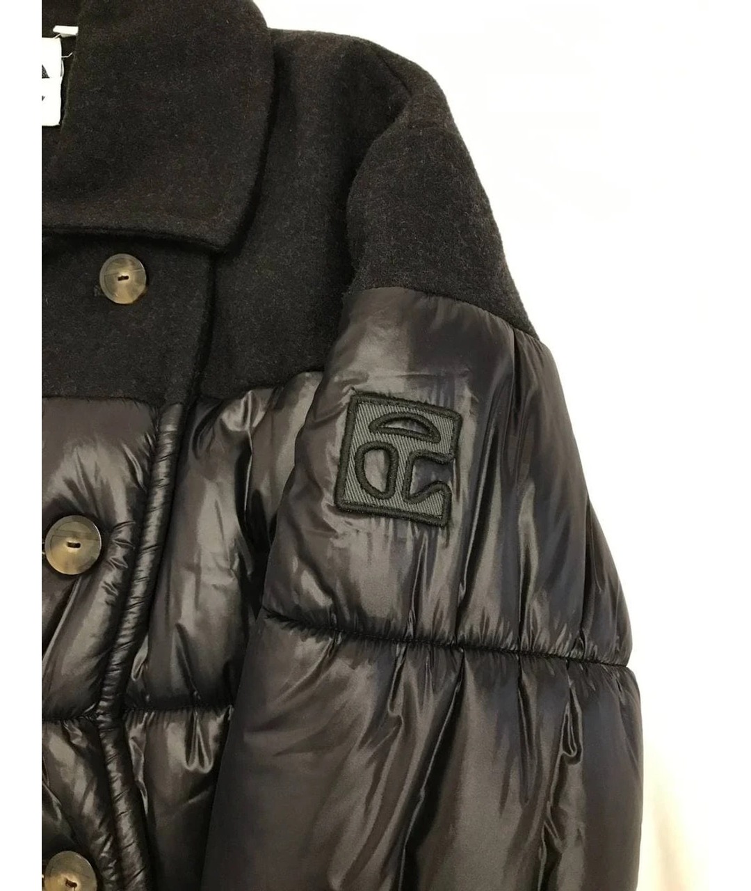 TELFAR Черное шерстяное пальто, фото 5