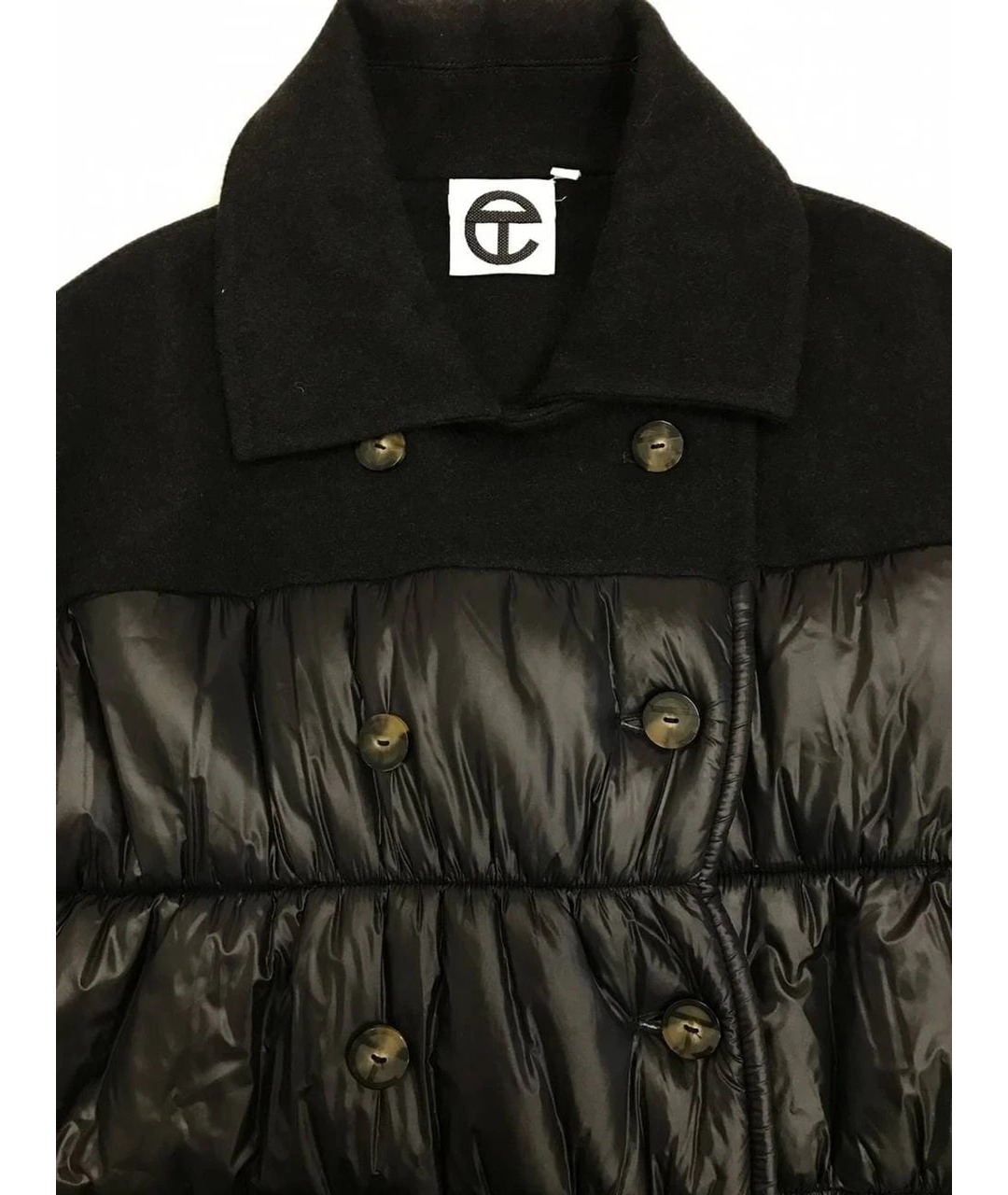 TELFAR Черное шерстяное пальто, фото 3