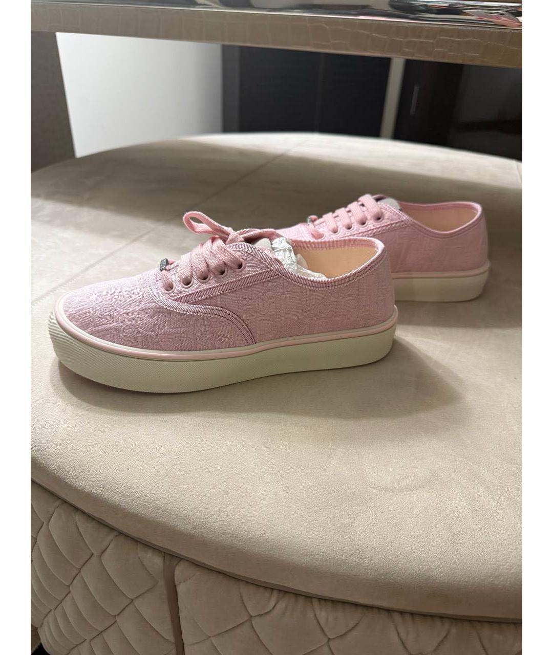 CHRISTIAN DIOR Розовые текстильные кеды, фото 5