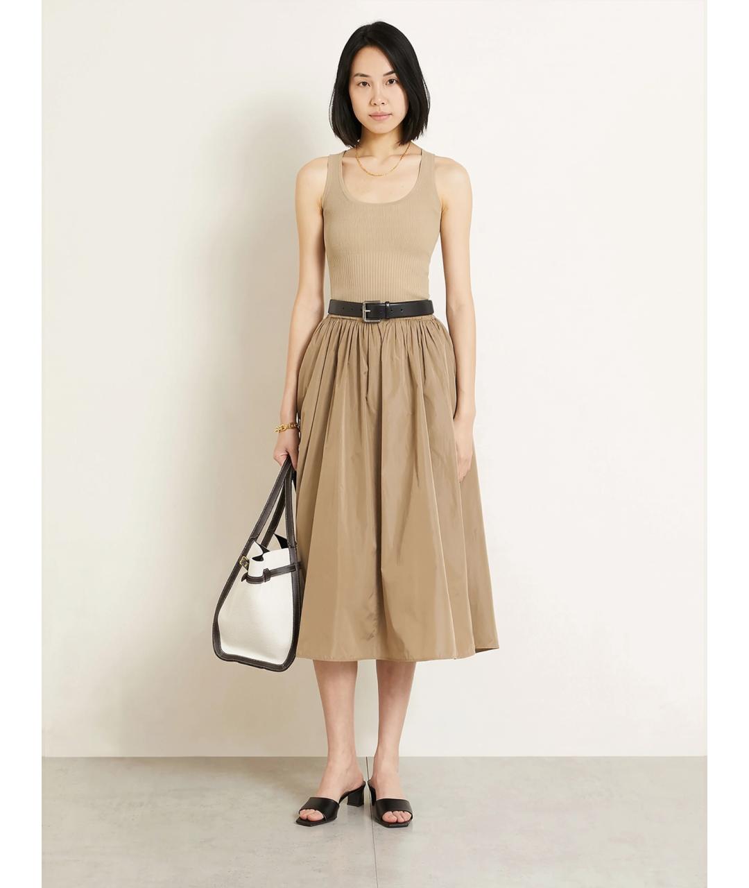 MAX MARA Бежевая вискозная майка, фото 2