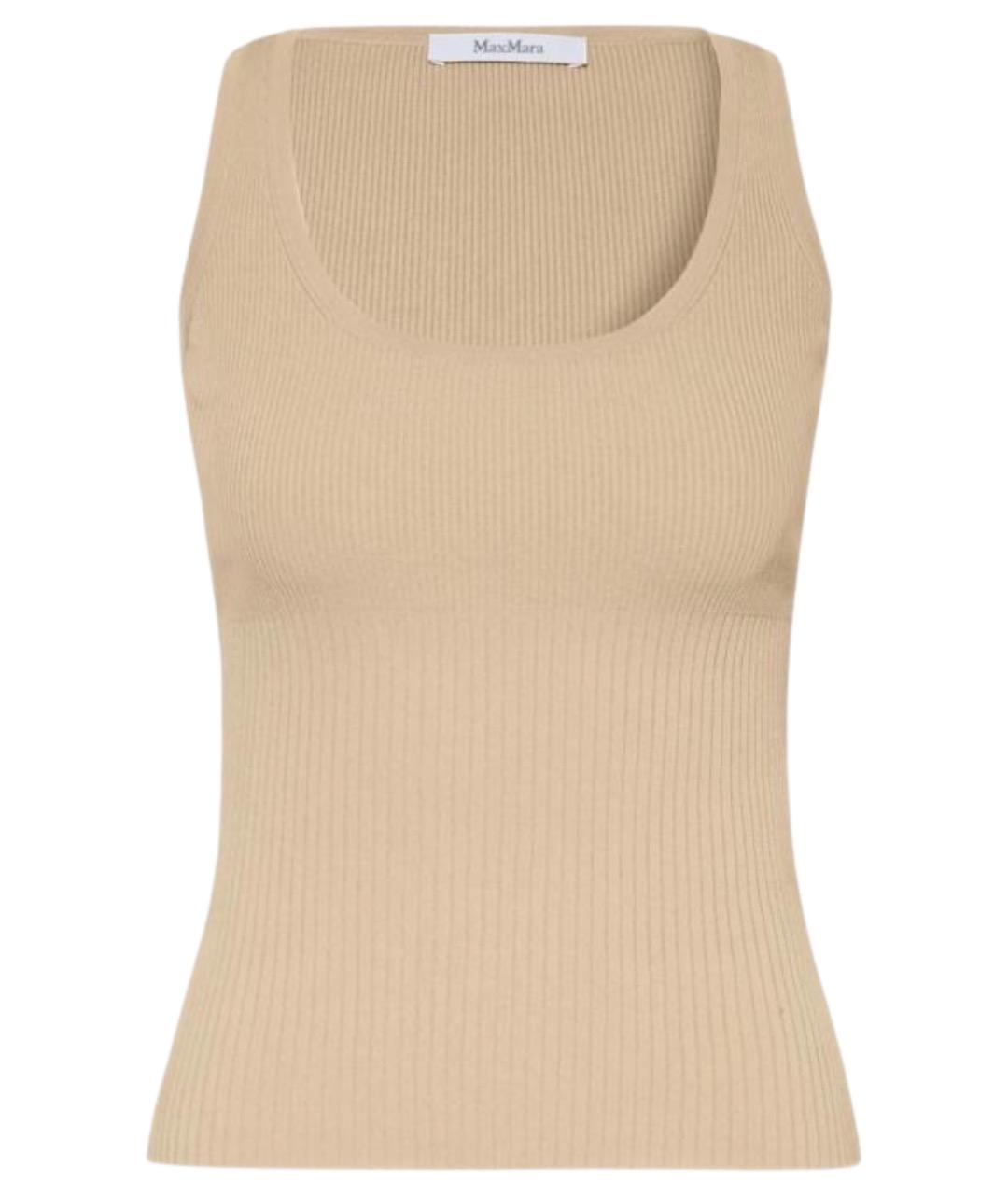 MAX MARA Бежевая вискозная майка, фото 1