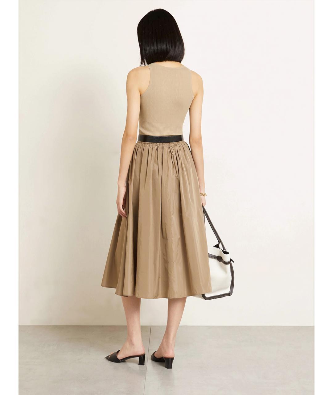 MAX MARA Бежевая вискозная майка, фото 3