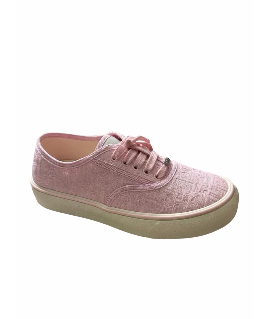 CHRISTIAN DIOR Розовые текстильные кеды, фото 1