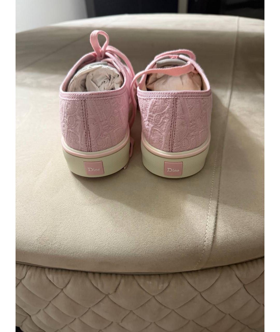 CHRISTIAN DIOR Розовые текстильные шлепанцы, фото 3