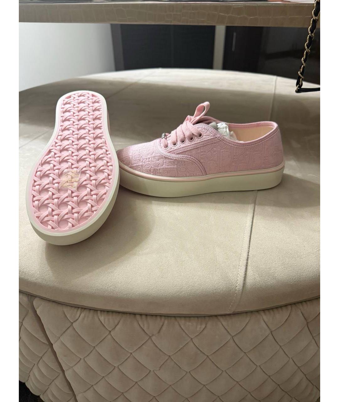 CHRISTIAN DIOR Розовые текстильные шлепанцы, фото 2