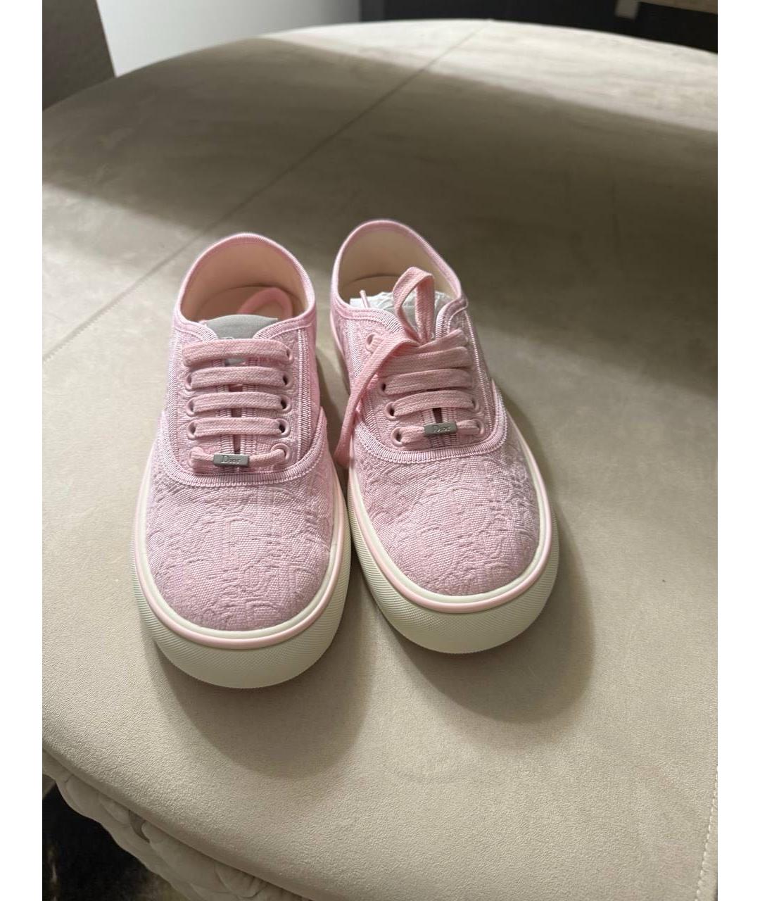 CHRISTIAN DIOR Розовые текстильные шлепанцы, фото 4