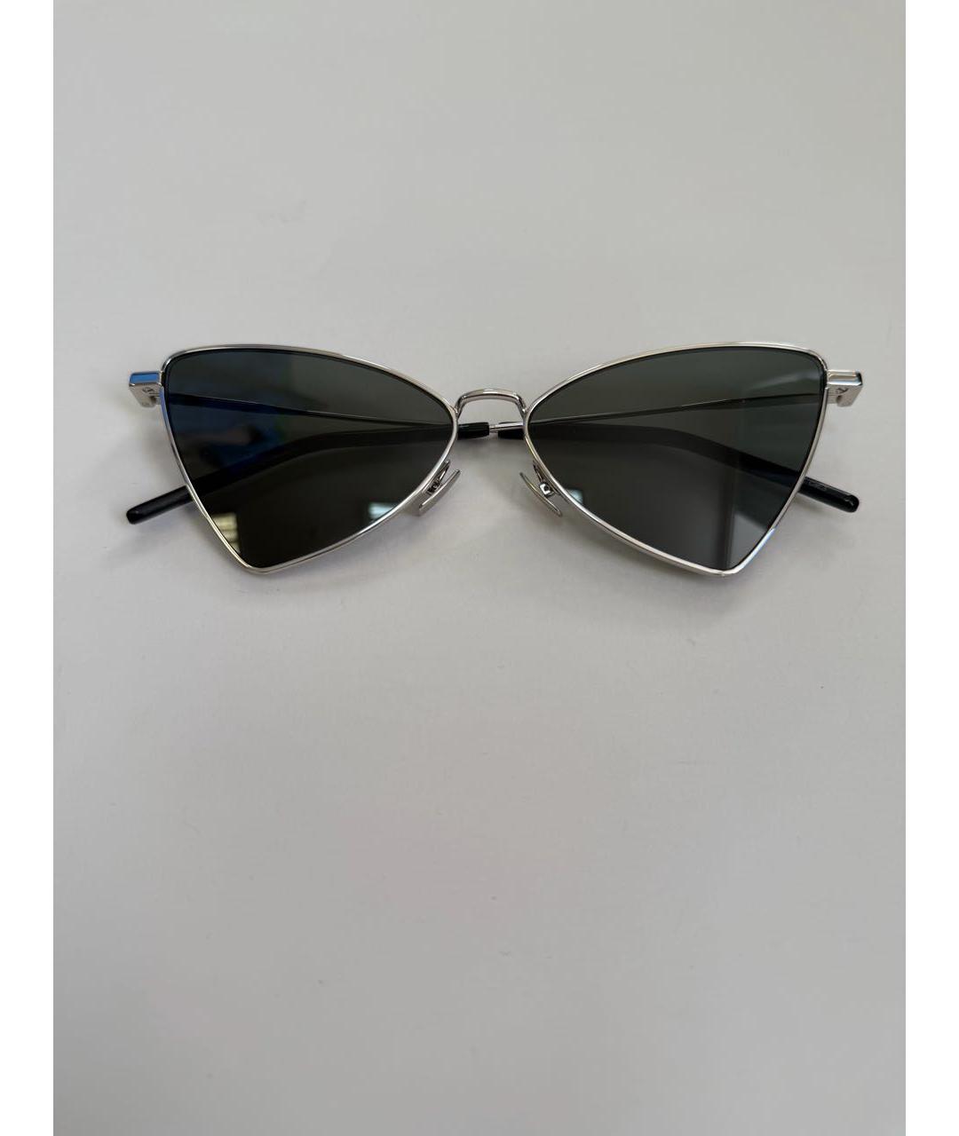 SAINT LAURENT Серебряные металлические солнцезащитные очки, фото 2