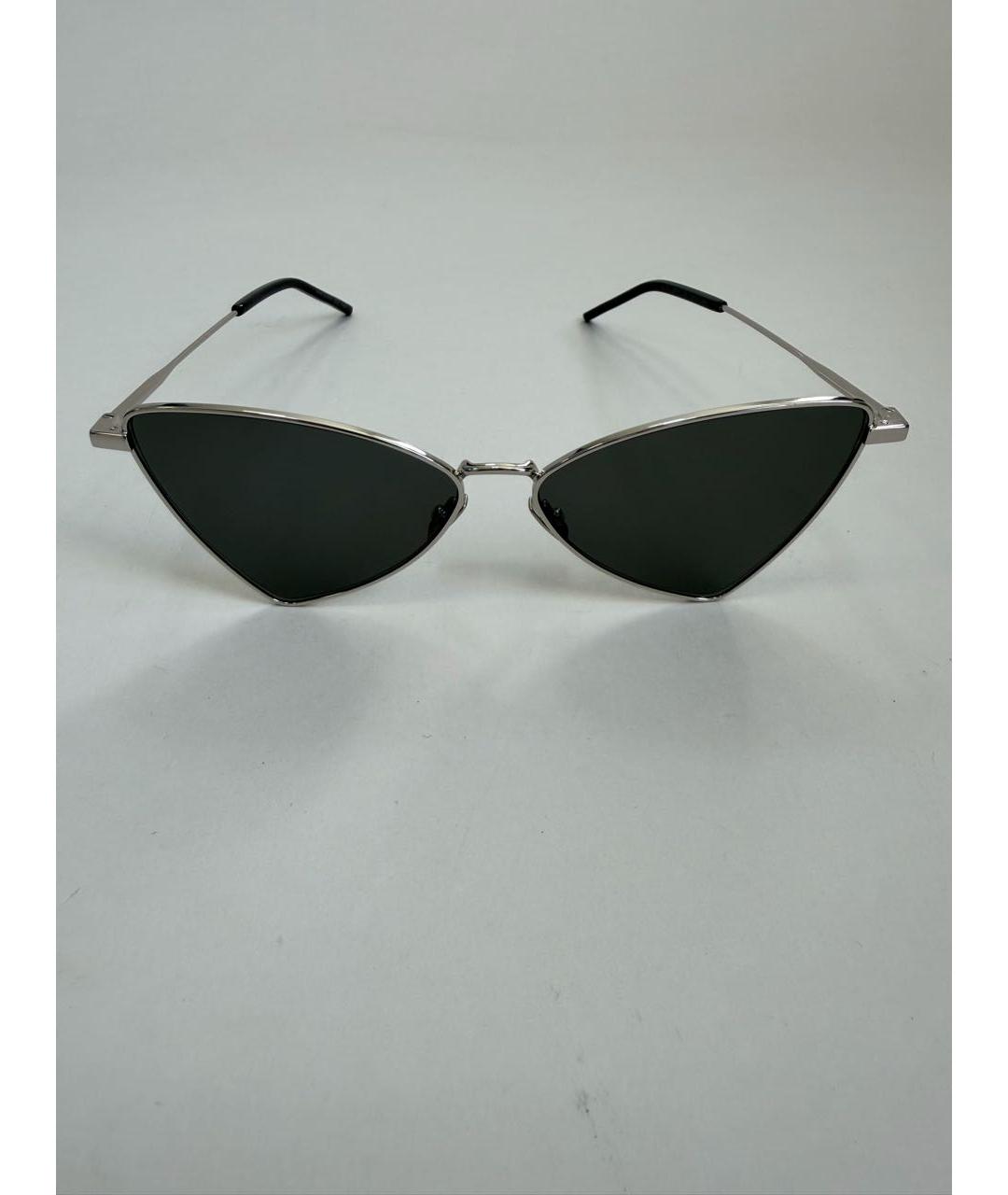 SAINT LAURENT Серебряные металлические солнцезащитные очки, фото 6