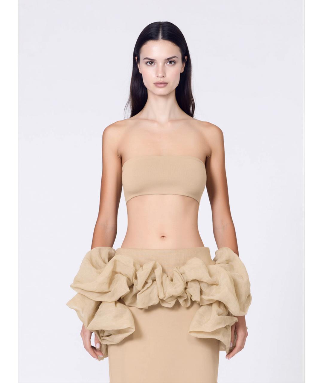 MAX MARA Бежевая вискозная майка, фото 3