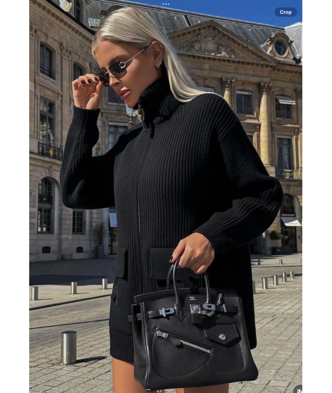 HERMES Черный шерстяной кардиган, фото 5