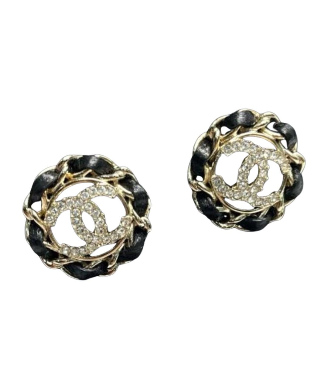 CHANEL Золотые металлические серьги, фото 1