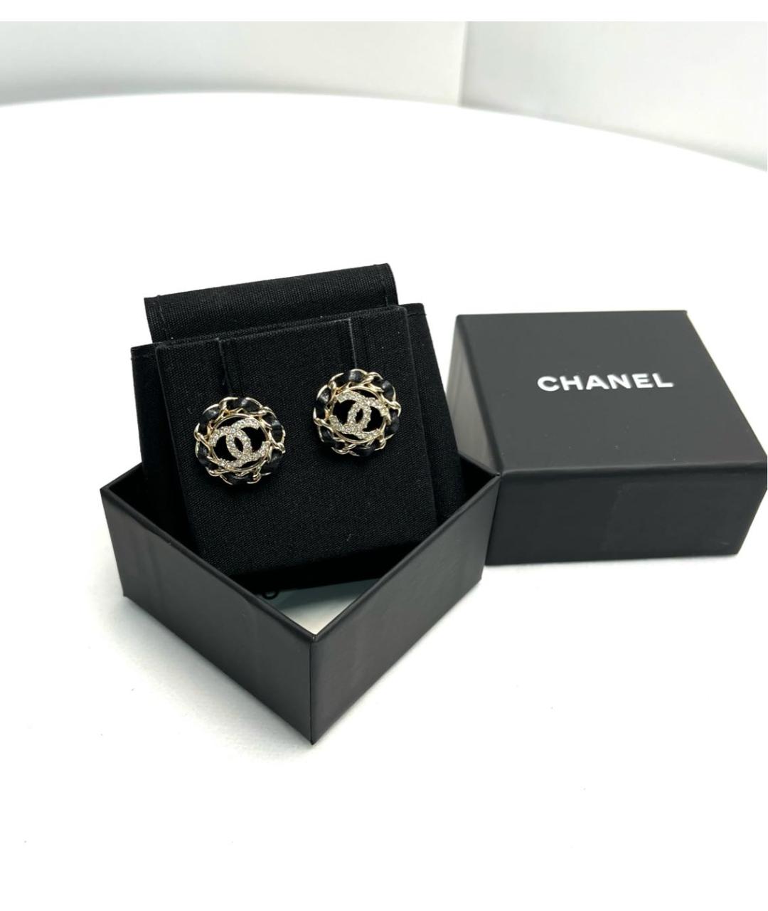 CHANEL Золотые металлические серьги, фото 2