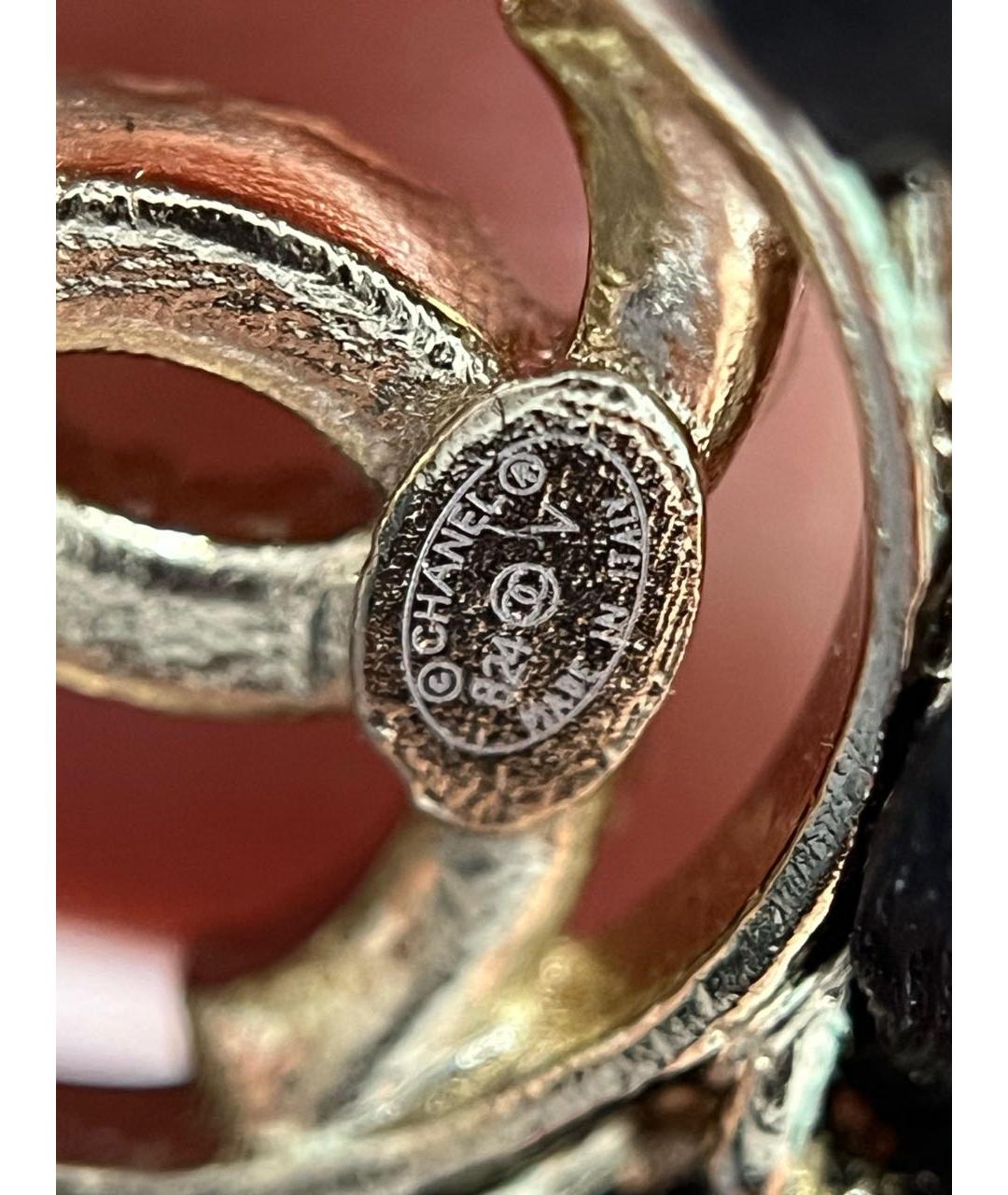 CHANEL Золотые металлические серьги, фото 3