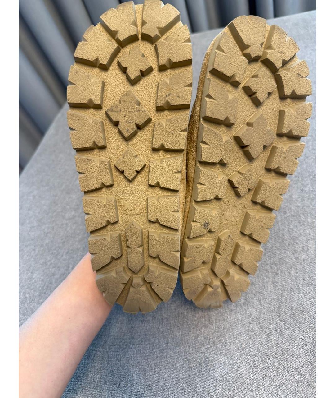 PRADA Бежевые замшевые сабо, фото 5