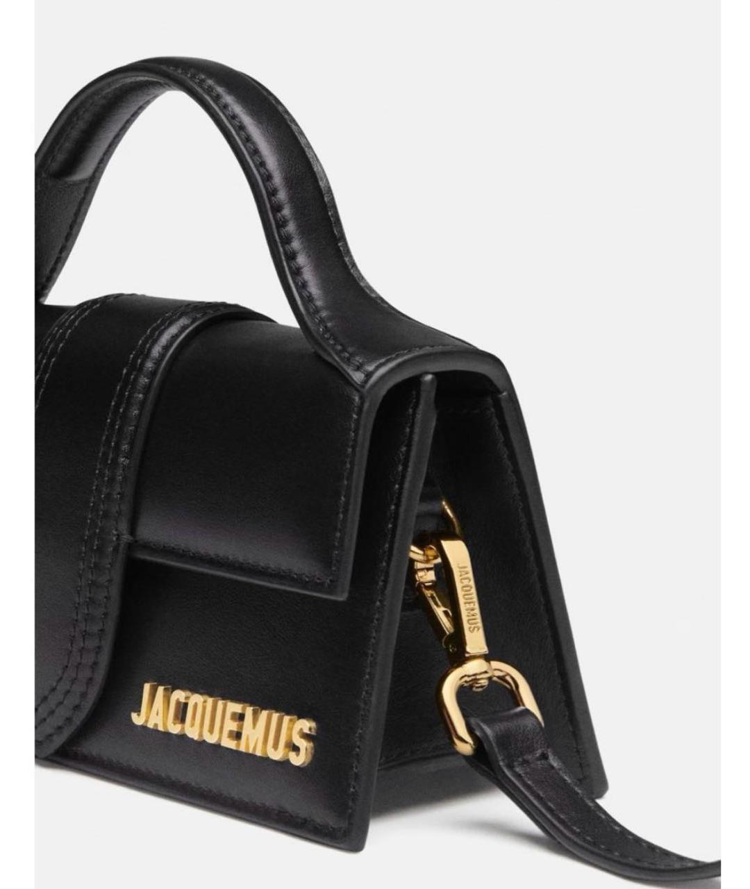 JACQUEMUS Черная кожаная сумка через плечо, фото 2