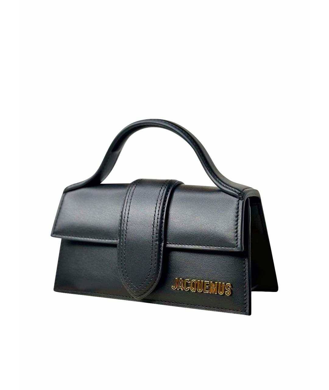 JACQUEMUS Черная кожаная сумка через плечо, фото 1