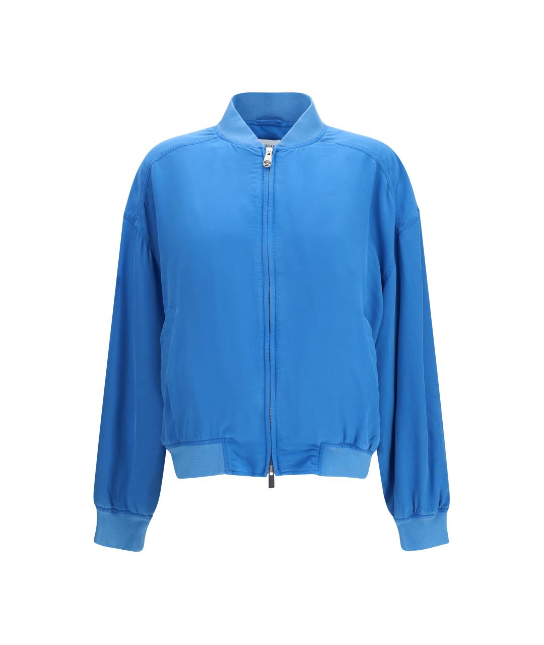 VERSACE Синяя шелковая куртка, фото 1