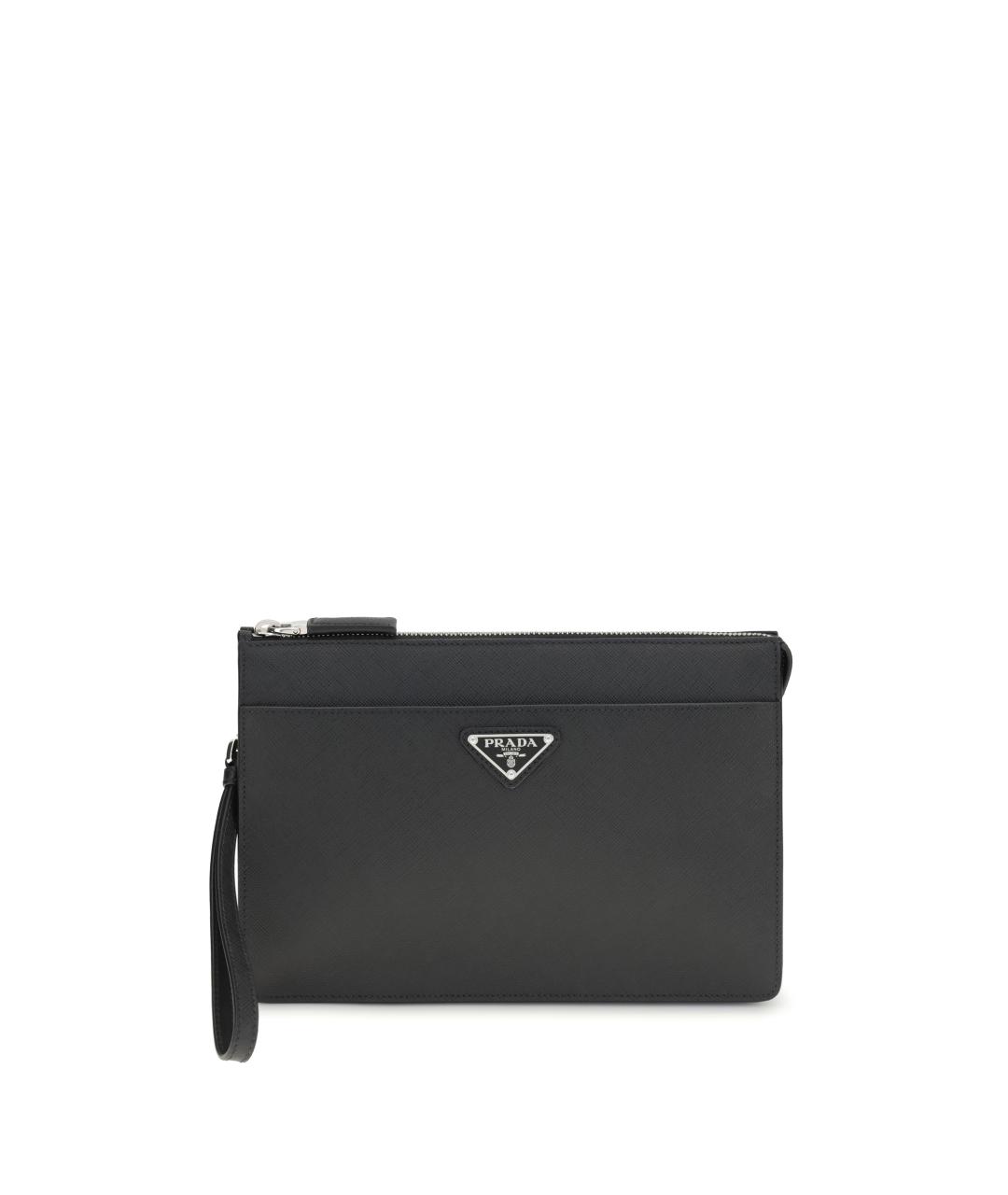 PRADA Черная кожаная барсетка, фото 1