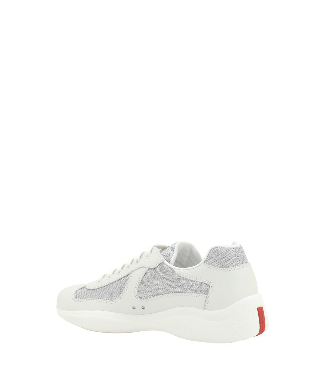 PRADA Белые синтетические низкие кроссовки / кеды, фото 3