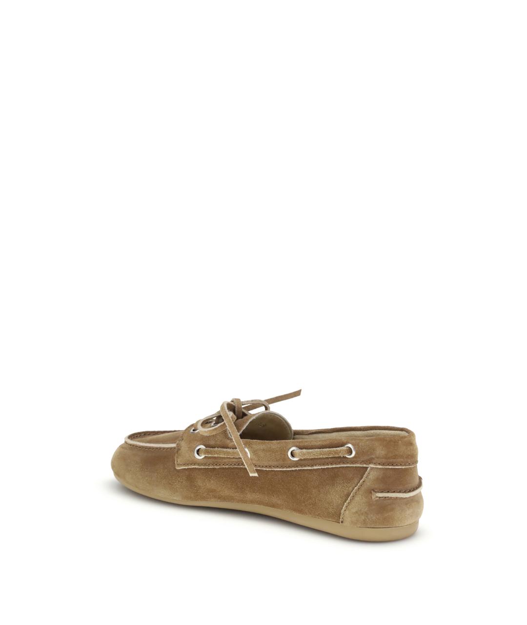 MIU MIU Бежевые замшевые лоферы, фото 3
