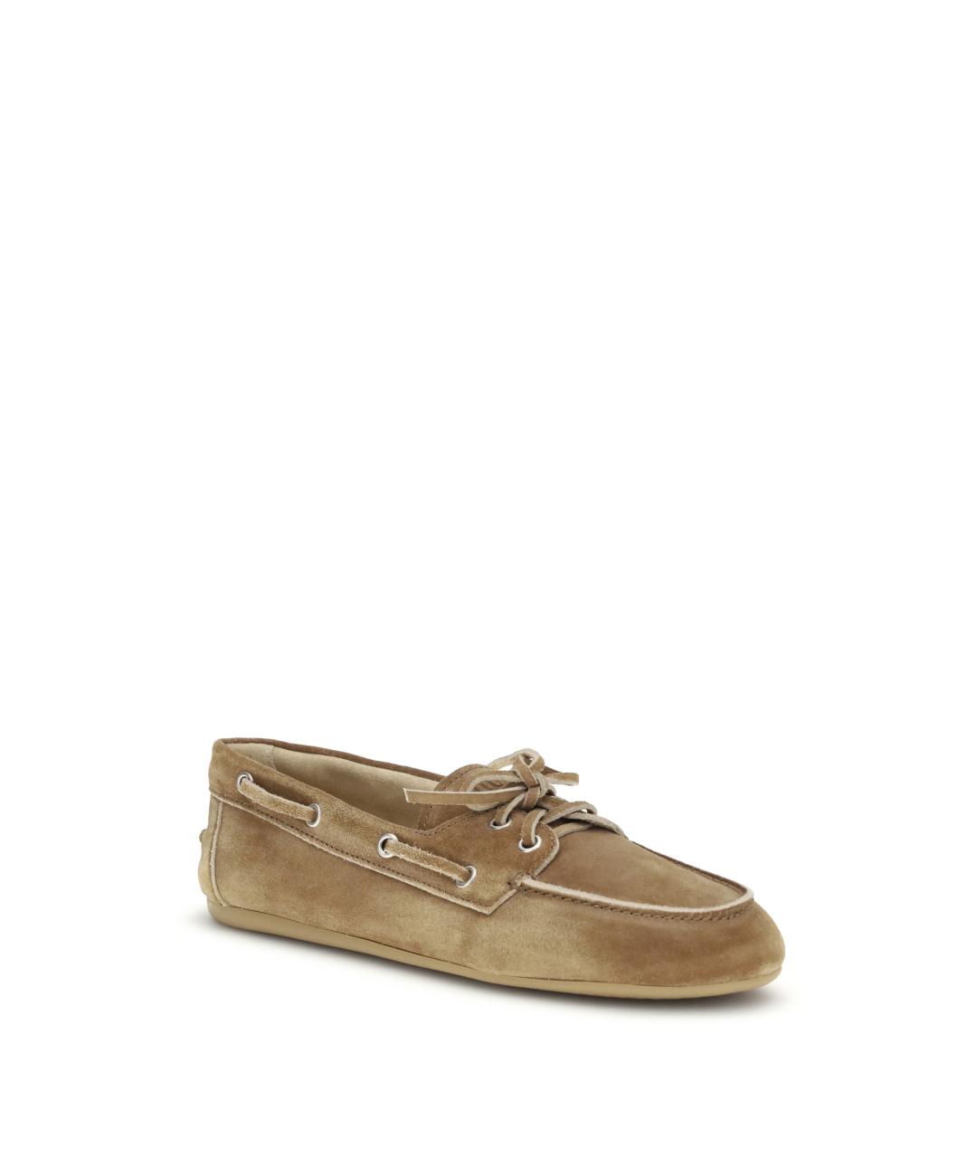 MIU MIU Бежевые замшевые лоферы, фото 2