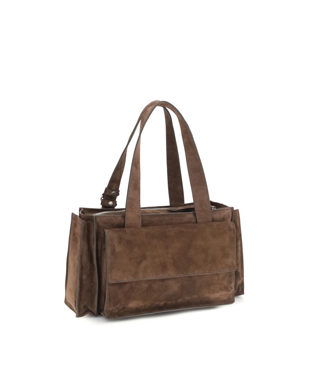 MIU MIU Коричневая замшевая сумка через плечо, фото 3