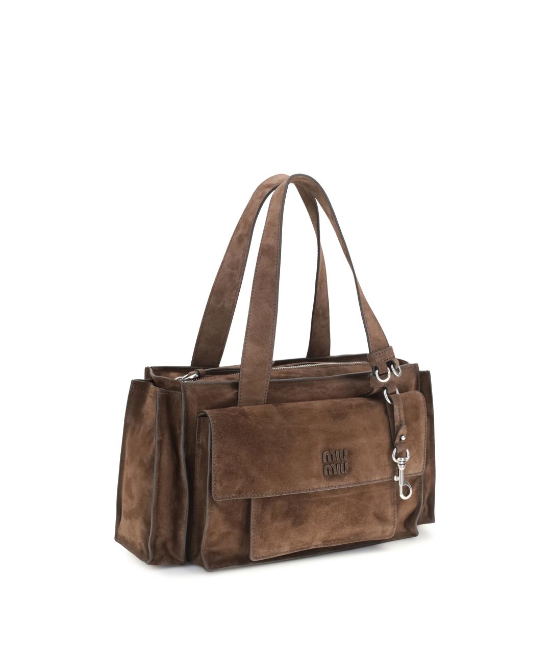 MIU MIU Коричневая замшевая сумка через плечо, фото 2