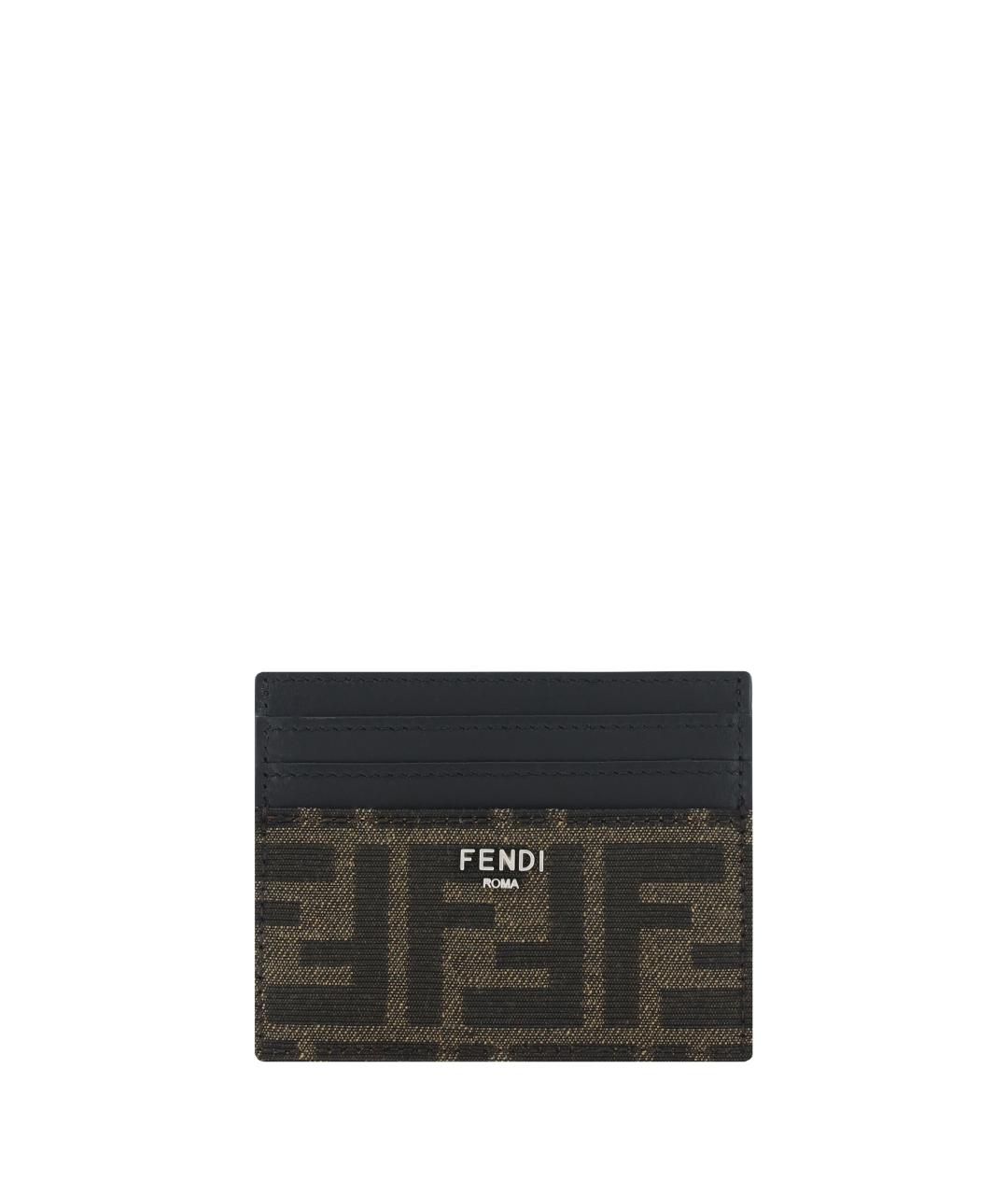 FENDI Черный кожаный кардхолдер, фото 1