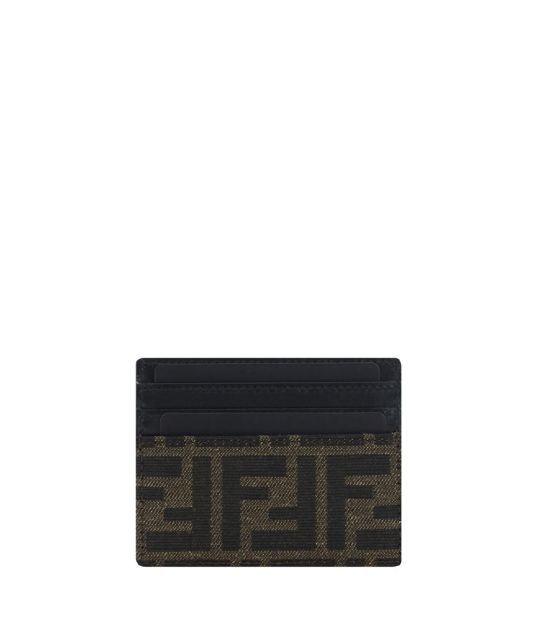 FENDI Черный кожаный кардхолдер, фото 2