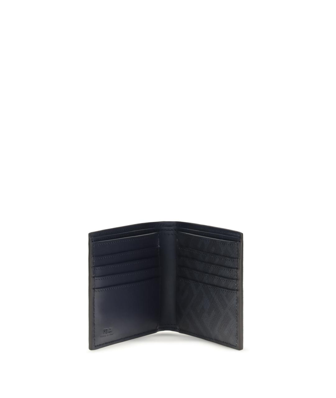 FENDI Темно-синий кожаный кошелек, фото 3
